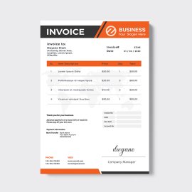 Minimal Red Black Invoice Template Free Png Images