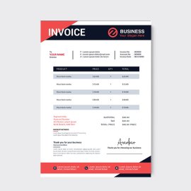 Black Pink Professional Simple Invoice Template Freepng