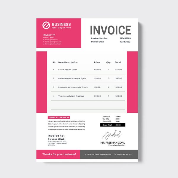 Clean Abstract Invoice Design Free Vector Freepng