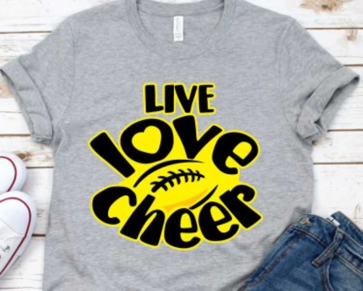 Live Love Cheer SVG, Football SVG, Cricut Files, DXF Cutting Files, Digital Download