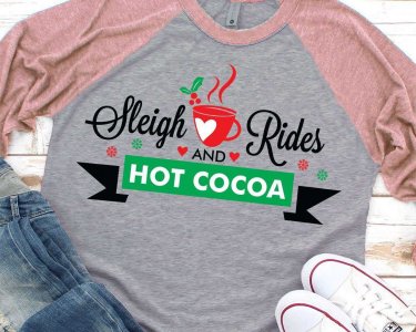 Sleigh Rides And Hot Cocoa SVG, Winter SVG, Merry Christmas SVG, Holiday SVG, Santa SVG, Tshirt Design, Decals And Stickers, Cricut Files, Digital Download