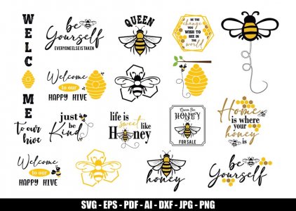 Honey SVG, Honeybee Clip Art, Honey And Life, Instant Download