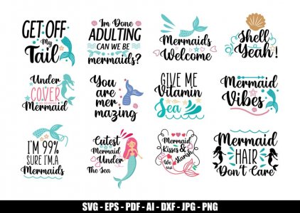 Mermaid SVG, SVGs, Mermaid Clip Art, Decals And Stickers, Cricut Files, Digital Download