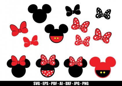 Minnie Mouse And Mickey Mouse SVG, Minnie Mouse And Mickey Mouse Clip Art, Disney SVG, Decals And Stickers, Silhouettes, Cricut Files, Instant Download