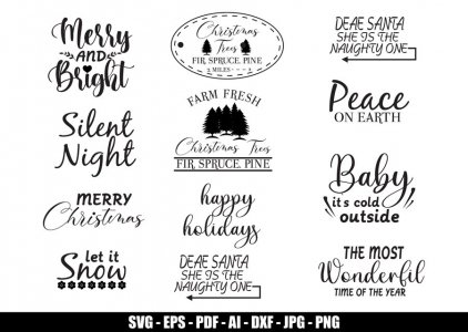 Christmas SVG, SVG, Merry Christmas, Winter SVG , Holidays SVG, Celebrating Christmas, Christmas Clip Arts, Cricut Files, Decals And Stickers, Instant Download