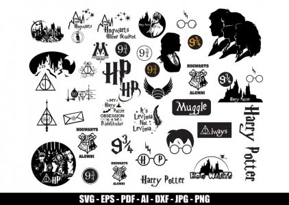 Harry Potter SVG, SVGs, Harry Potter Clip Art, Hogwarts And Magic SVG, Cricut Files, Instant Download