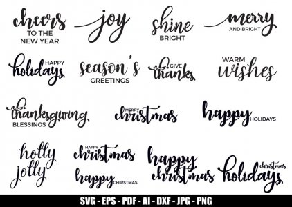 Quotes svg bundle, Shine bright svg, Happy holiday svg, Warm wishes svg, Decals And Stickers, Cricut Files, Instant Download
