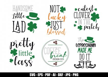 St patrick's day svg bundle, Handsome little lad svg, Pretty little lass svg, Decals And Stickers, Cricut Files, Instant Download