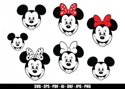 Minnie Mouse And Mickey Mouse SVG, Minnie Mouse And Mickey Mouse Clip Art, Disney SVG, Decals And Stickers, Cricut Files, Instant Download