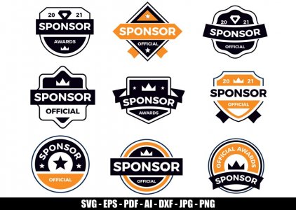Sponsorship SVG, Sponsor Award SVG, Sponsor Official SVG, Sponsorship Logo SVG, Cricut Files, instant Download