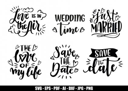 Wedding SVG, SVGs, Wedding And Love SVG, Wedding Time, Graphic T-Shirt, Clip Art, Decals And Stickers, Cricut Files, Instant Download