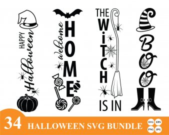 Halloween SVG Bundle, Halloween Vertical Porch Sign SVG Bundle, Halloween Quotes SVG Bundle, Decals And Stickers, Cricut Files, Instant Download