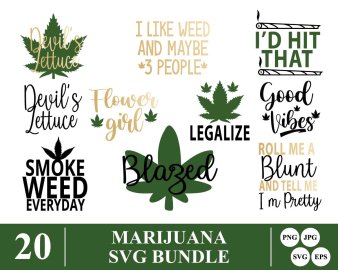 Marijuana svg bundle, Bad bitch good weed svg, Herd nerd svg, Good vibes svg, Smoke weed everyday svg, Decals And Stickers, Cricut Files, Instant Download