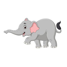 Cute Cartoon elephant on white background