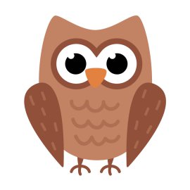 Free Vector Brown Owl PNG