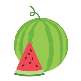 Free Vector Green Red Watermelon PNG