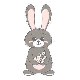 Free Vector Grey Rabbit PNG