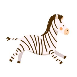 Free Vector White Brown Zebra PNG
