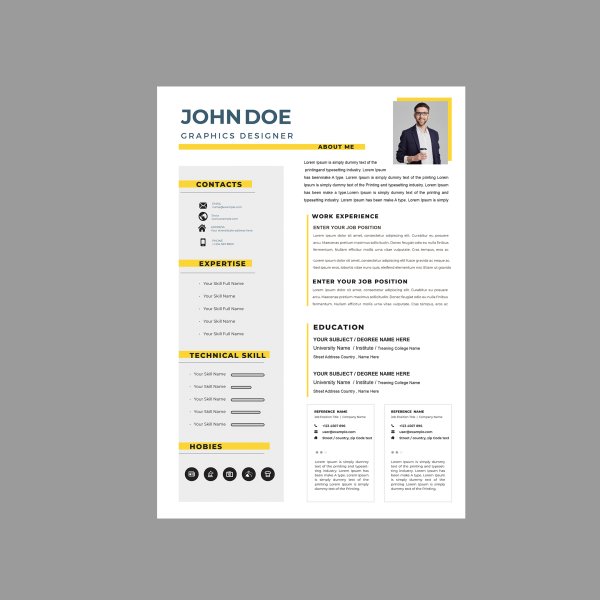 Clean and simple resume template for free - freepng