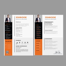 Orange Black premium vector template