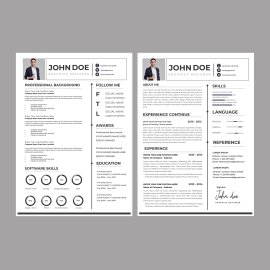 Simple clean resume cv template