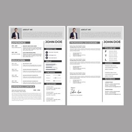 Black white clean resume template