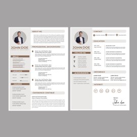 Resume brown professional cv template