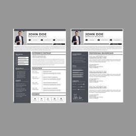Grey resume clean and simple template