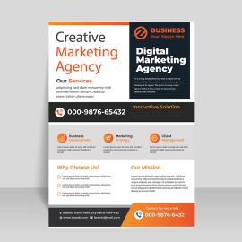 Black infographic corporate flyer vector