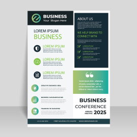 Green profession info flyer template