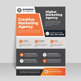 Black orange simple details flyer