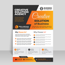 Creative simple orange business flyer template