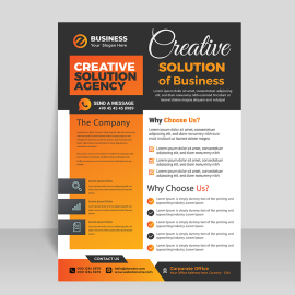 Creative simple orange flyer design template