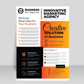 Orange flyer template for free