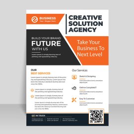 Abstract flat creative solutions flyer