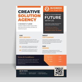 Creative business abstract grey flyer template