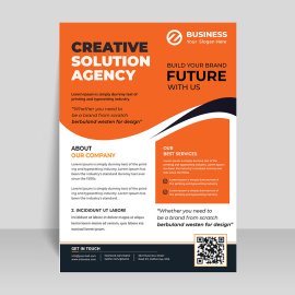 Orange abstract flyer vector