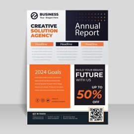 Orange sales flyer template vector