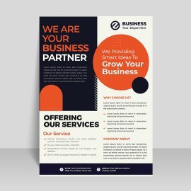 Geometric abstract circle flyer template