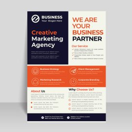 Black orange flyer template