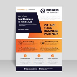 Corporate business orange flyer template