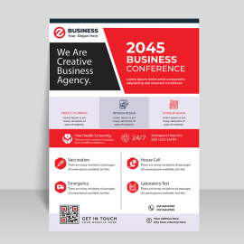 Abstract simple red flyer template