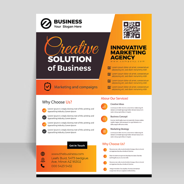 Orange Bright Flyer Vector Design - Freepng