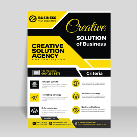 Abstract flat colors abstract flyer design