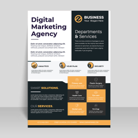 Orange digital marketing flyer