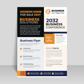 Black professional yellow flyer template