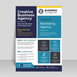 Abstract blue corporate business flyer
