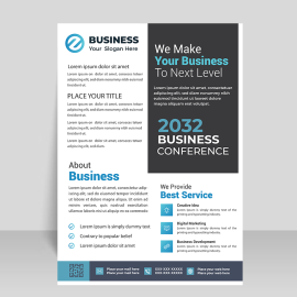 Blue simple clean infomational flyer template