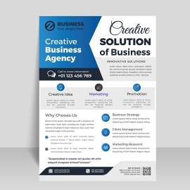 Abstract gradient blue flyer design