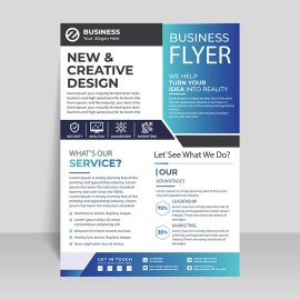 Blue black corporate flyer